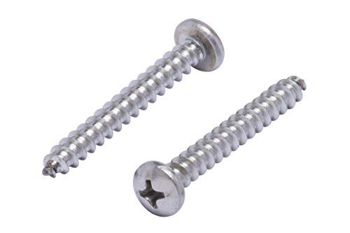 10 x 1-1/2" Stainless Steel Pan Head Phillips Wood Screw (50pcs) 18-8 (304)