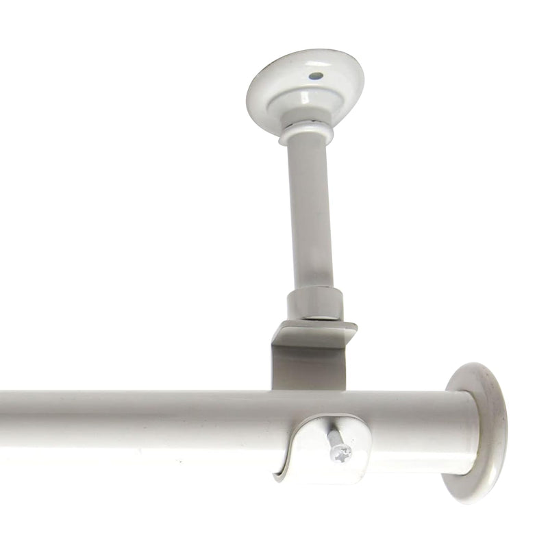 108-168 inch hanging curtain rod with brackets, white curtain rod