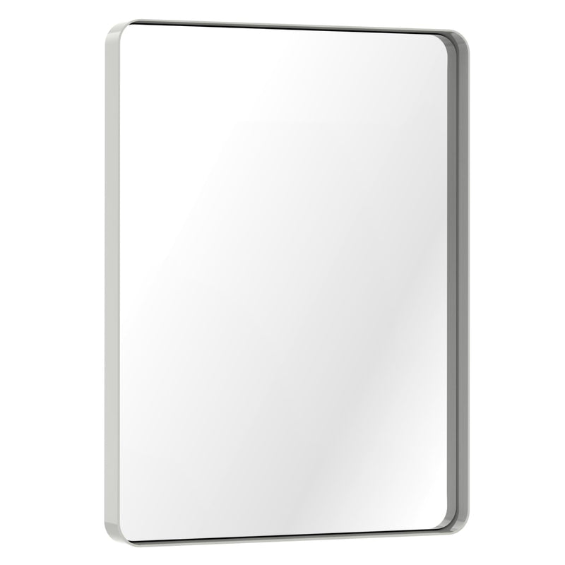 30 x 40 Silver Brushed Metal Frame Rectangular Mirror 2" Deep