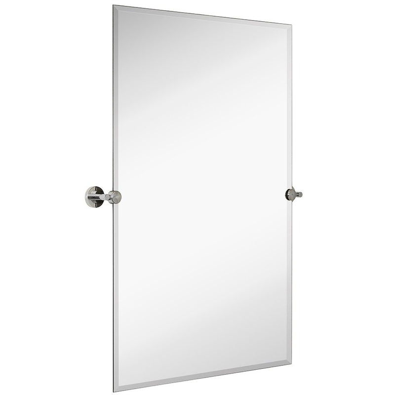 24x36-Inch Frameless Swivel Bathroom Mirror - Adjustable Rectangular Shape