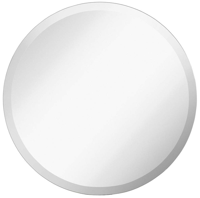 Small Round Mirror 18 Inch Polished Glass Frameless Lightweight Mirror