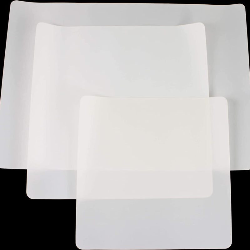 Pack of 3 Ptfe Sheets/Teflon Sheets in Different Sizes, Non-Stick, Transparent, Reusable