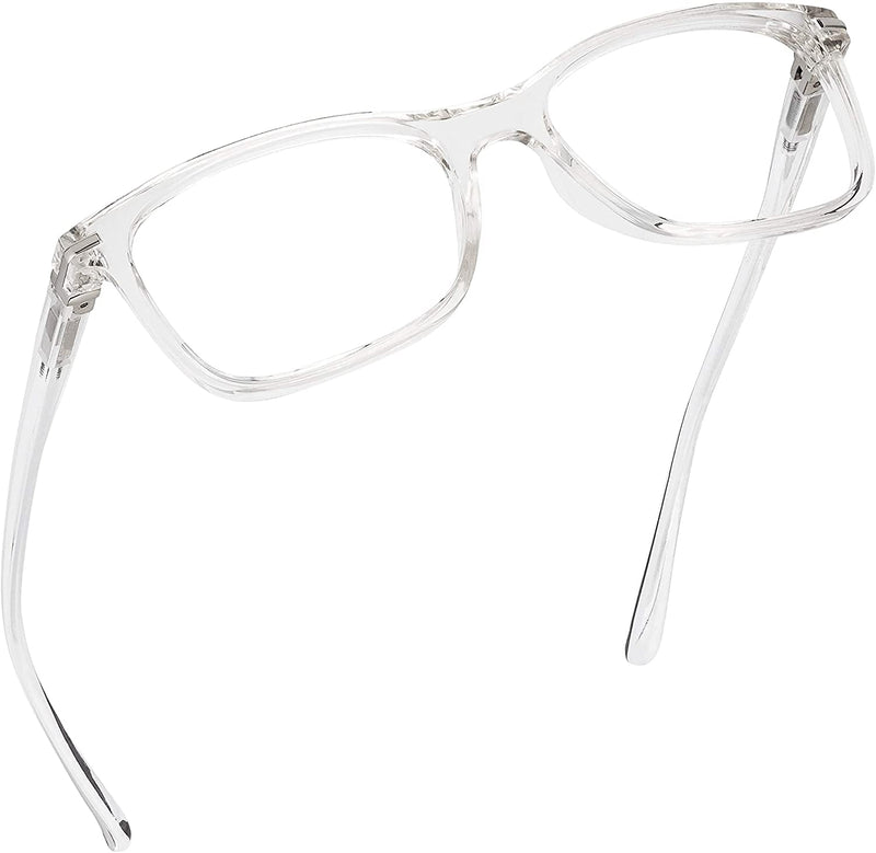 Blue light blocking reading glasses (clear, 200x magnification) for computers