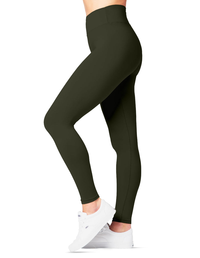 High Waist Leggings for Women - Leggings for Regular and Tall Women - Olive