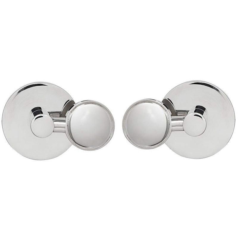 Round polished silver swivel mirror clips, hardware tilt anchors