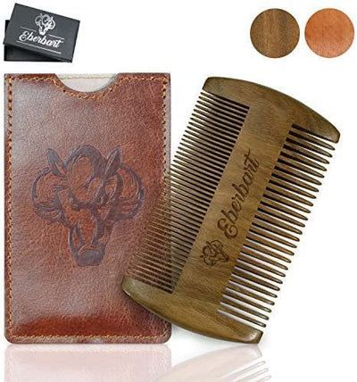 Beard comb, anti-static real wood comb for a naturally groomed beard