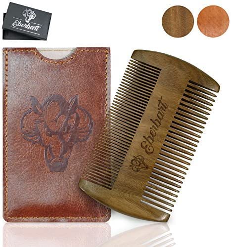 Beard comb, anti-static real wood comb for a naturally groomed beard