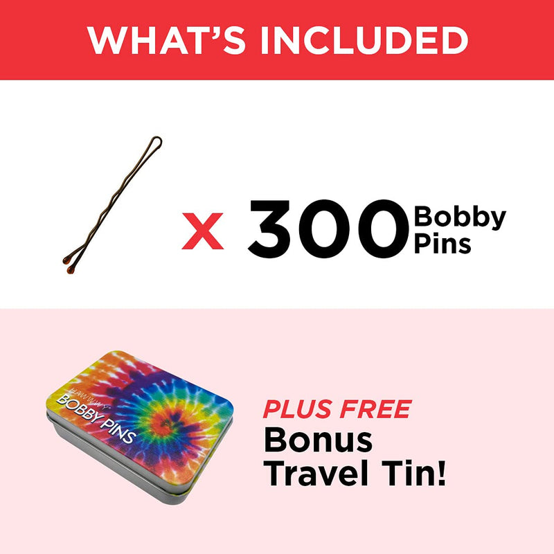 300pcs Bobby Pins with Cute Case for Buns Hairpins for Kids Girls