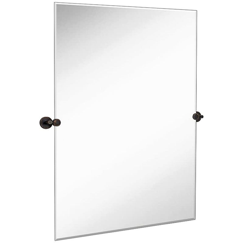 30 x 40 inch frameless swivel bathroom mirrors with oil rubbed bronze