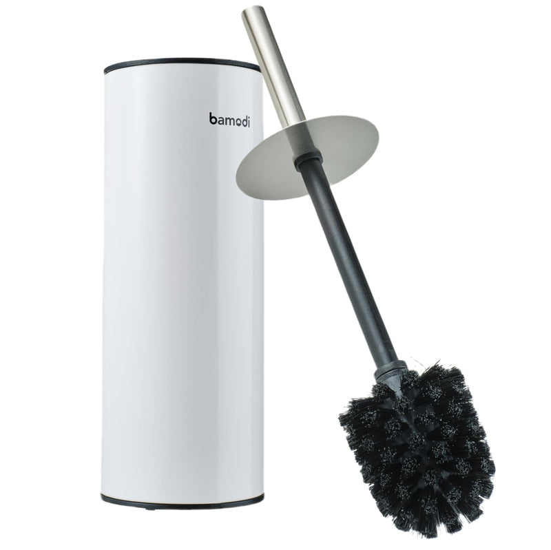 Toilet brush stainless steel toilet brush with splash guard and holder perfect fit