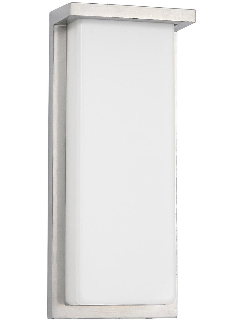 14 inch silver square flush-mounted outdoor light with a modern front