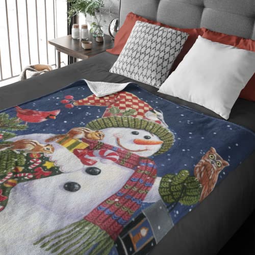 Christmas Fleece Bed Blanket 50" x 60" Festive Fleece Throw Blanket