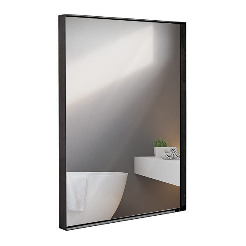 22x30 Inch Black Frame Metal Brushed Rectangular Bathroom Mirror