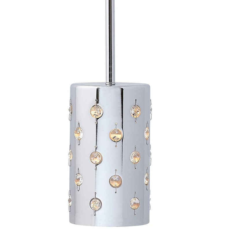 Polished chrome glass bead single kitchen island pendant light