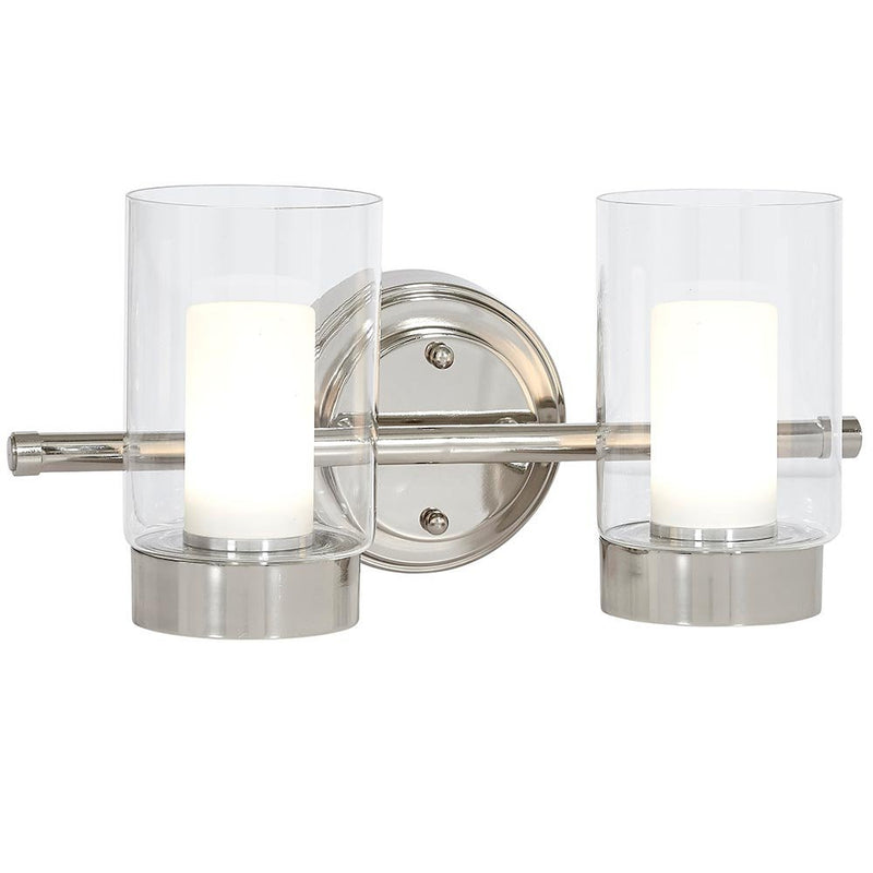 Polished nickel candle light, glass surrounded LED lighting