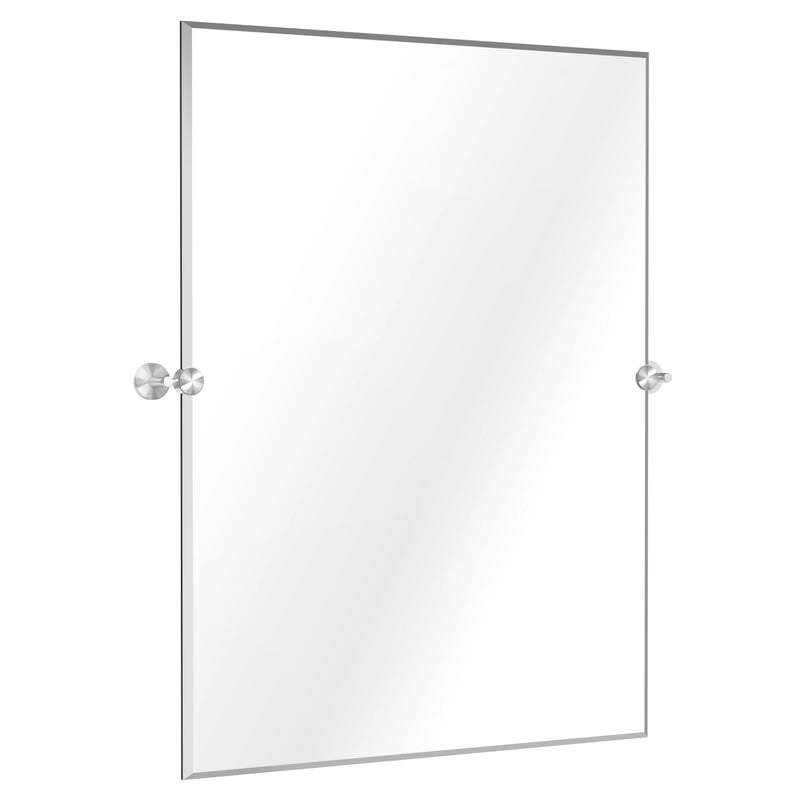 30 x 40 inch frameless swivel bathroom mirrors with brushed chrome finish