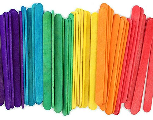 Colored Wooden Craft Sticks (45 Inch) - Vibrant, Fun Colors, Colored Popsicle Sticks