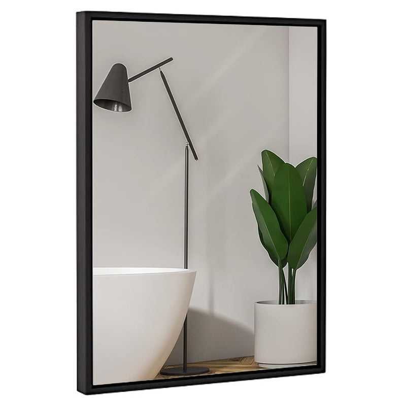 30 x 40 inch Black Frame Mirror - Stylish Rectangular Bathroom Mirror