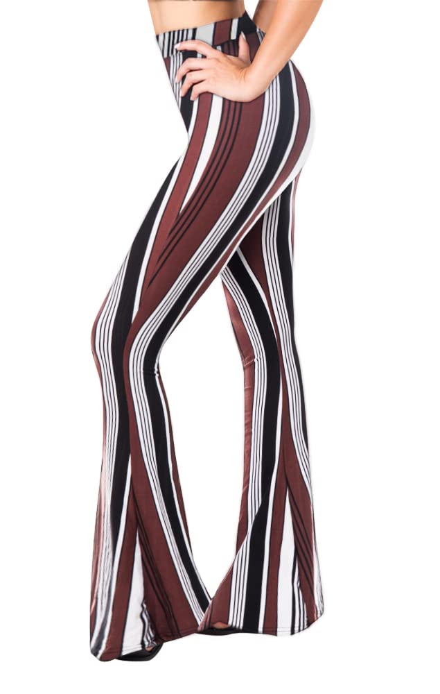 High-waisted flared wide-leg leggings, printed and solid, Reg & Plus