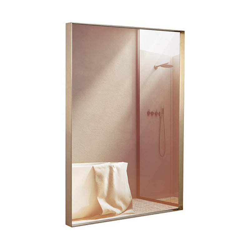 22x30 Inch Gold Frame Metal Brushed Rectangular Bathroom Mirror