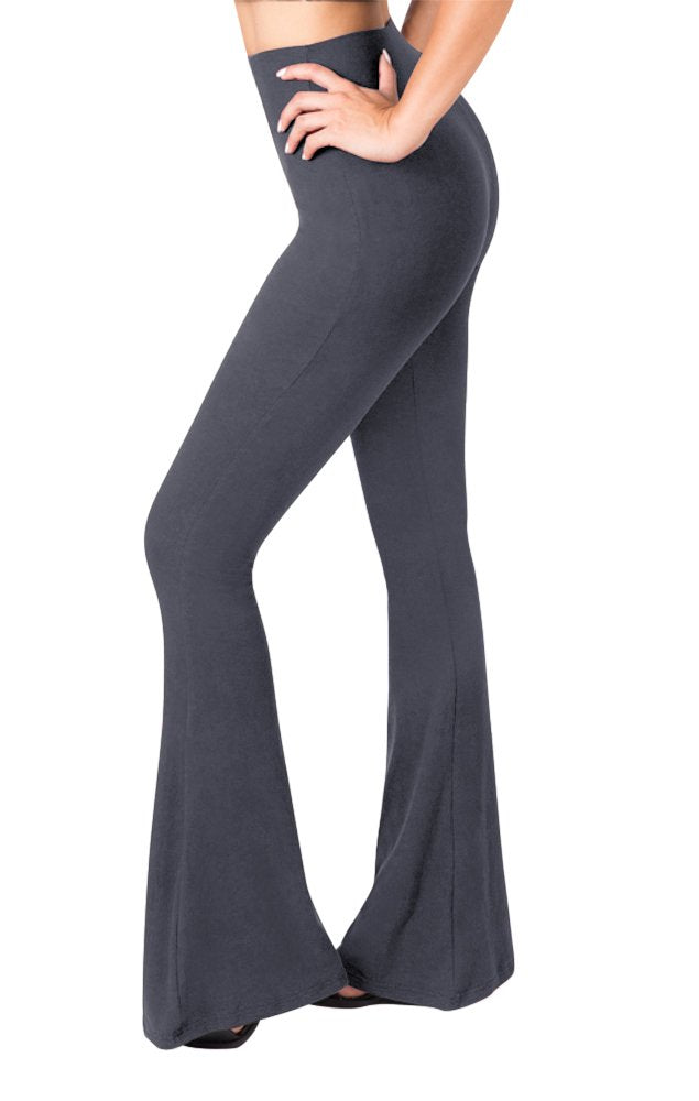 High-waisted flared wide-leg leggings, printed and solid, Reg & Plus