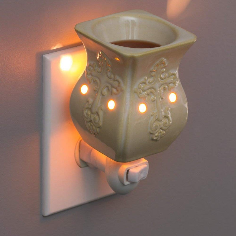 Scented Wax Ceramic Wall Plug-in Wax Warmer Antique White Ceramic Accents