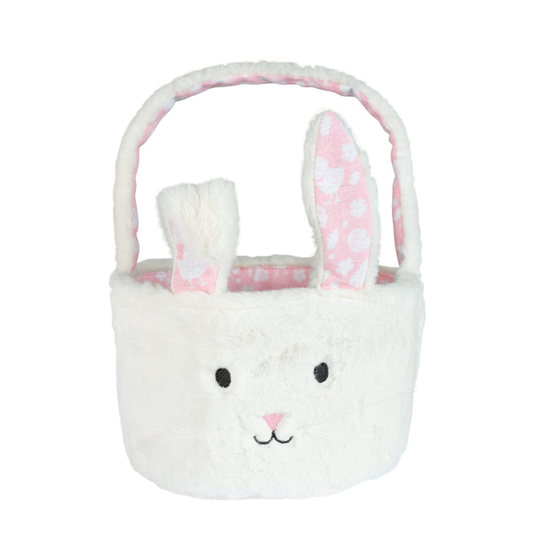 Easter Egg Basket - Cute Pink Bunny Baskets with Foldable Ears Halloween Decoration