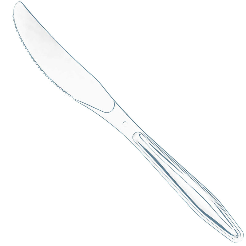 100 clear robust plastic knives - cutlery made of robust plastic