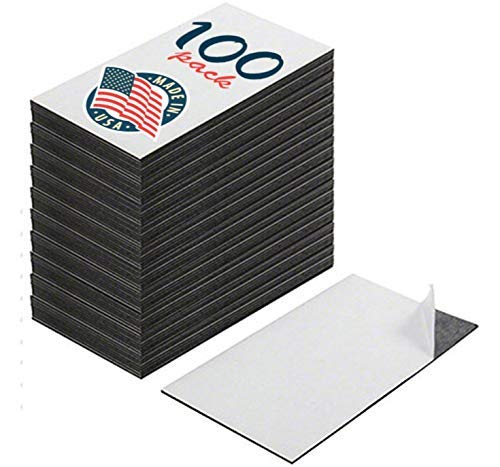 Self Adhesive Magnetic Business Cards Pack of 100 Peel and Stick Magnetic Stickers