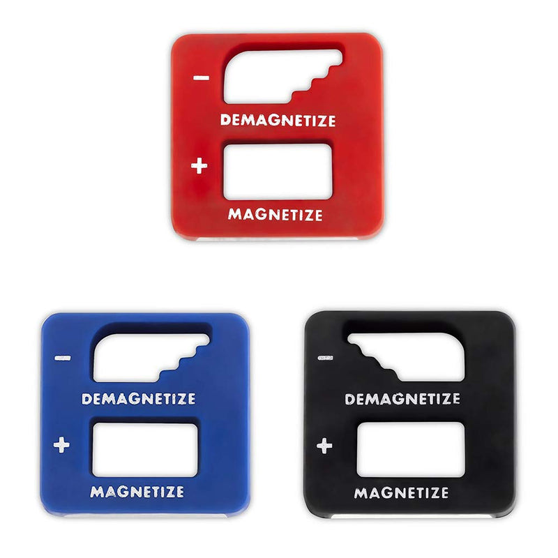 Precision Demagnetizer Magnetizer - Pack of 3 Colors - Black, Red, Blue -