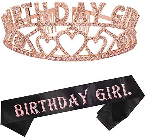 Birthday Tiara and Sash, Birthday Decorations, Sash and Tiara for Birthday Girl, Happy