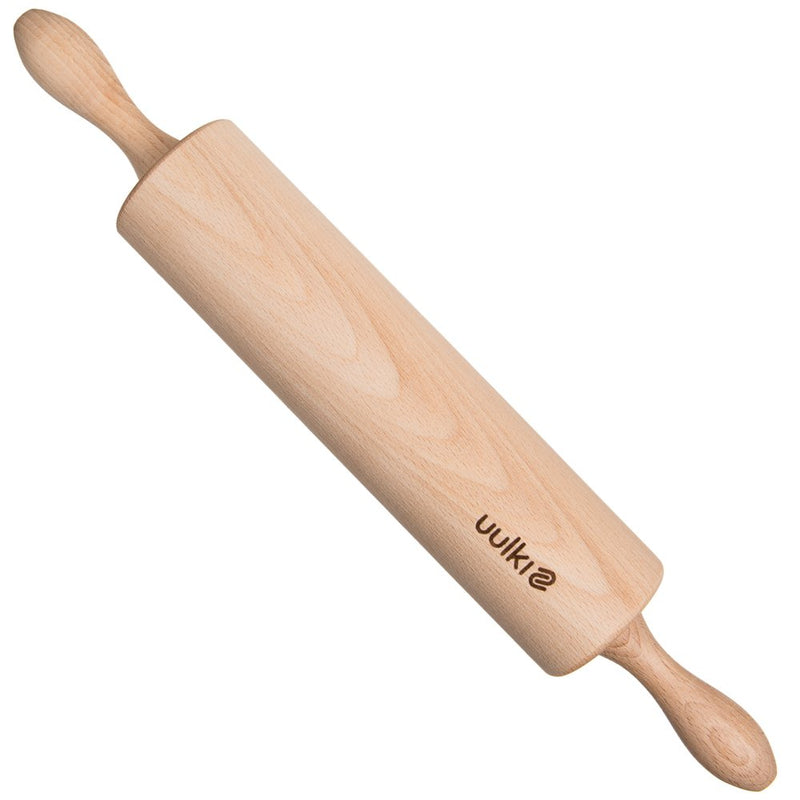 Rolling pin made of beech wood with handles rolling pin 43 cm roller made of beech wood