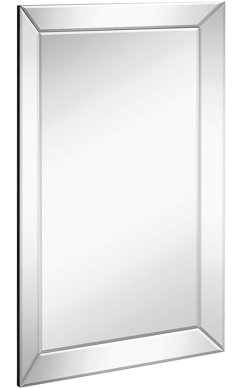 20" x 30" Rectangular Mirror with Polished Silver Frame for Wall Large