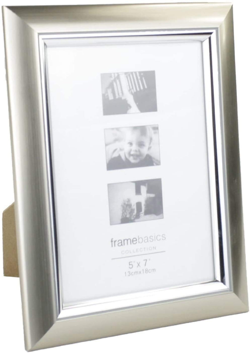 Picture frame chrome photo frame 18x13 cm including holder for setting up