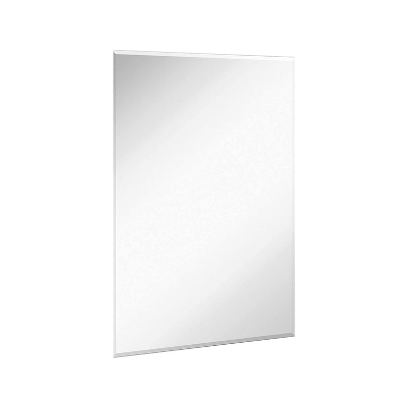 30 x 40 inch frameless rectangular mirror with large polished glass core back