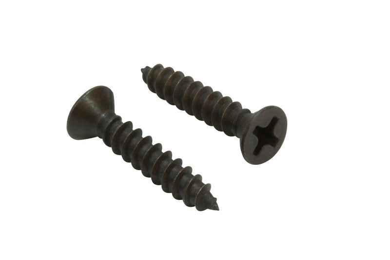 6 x 1" Black Oxide Coated Stainless Steel Pan Head Phillips Wood Screw (Pack of 25)