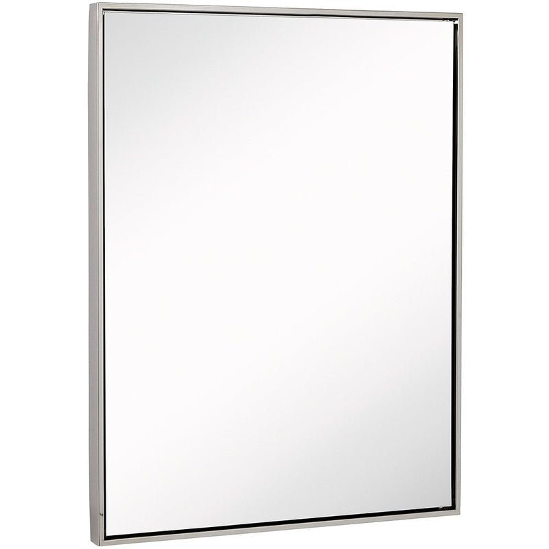 30 x 40 inch wall mirror with polished silver metal frame