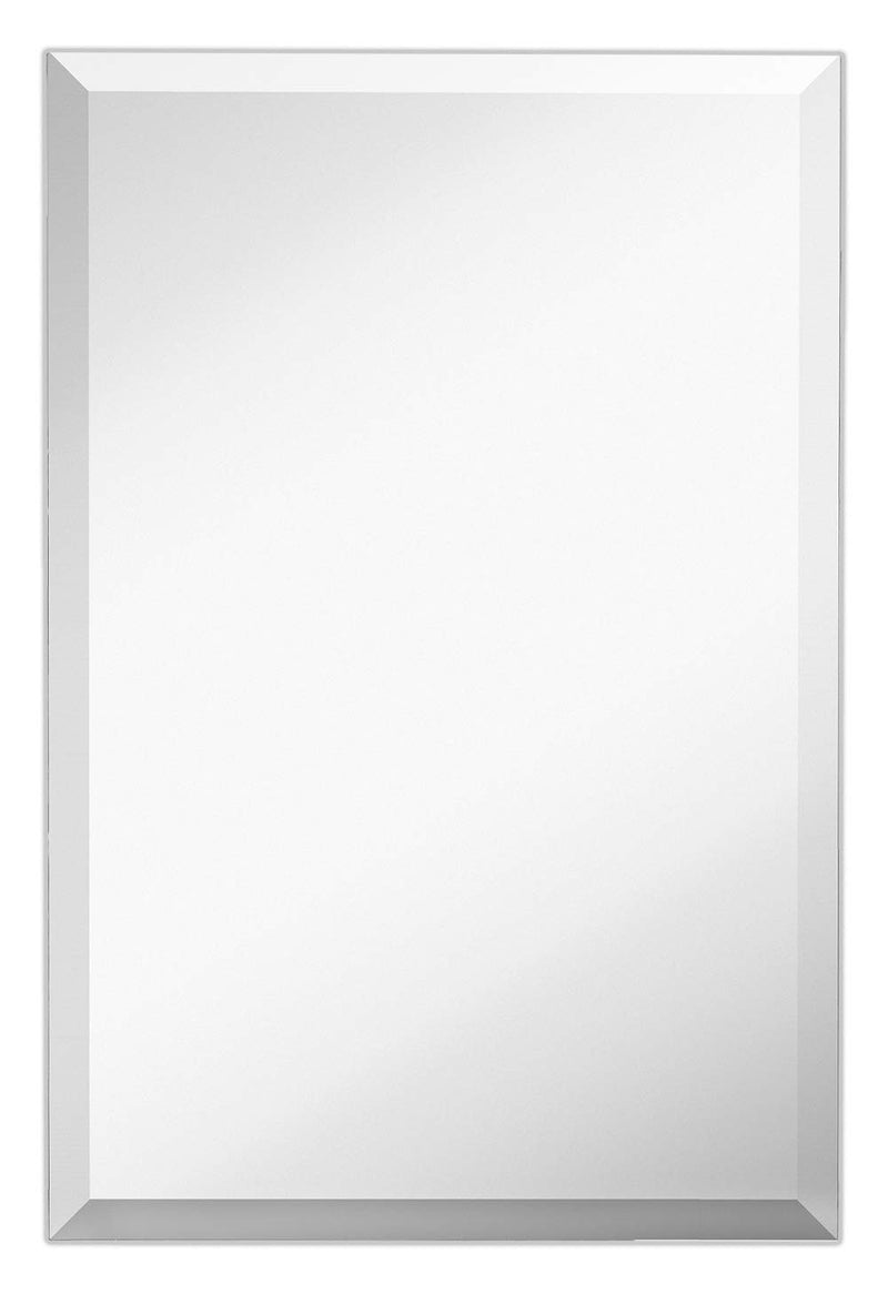 16x24 inch frameless rectangular mirror, small polished glass core back