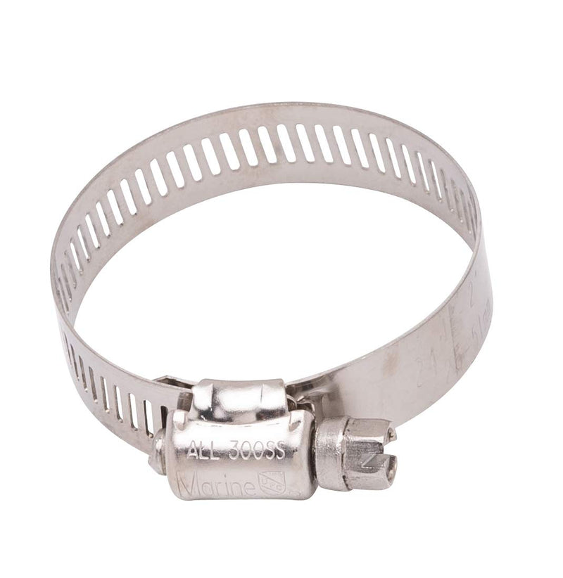 1" to 2" Diameter Stainless Steel Hose Clamp, 9/16" Wide Band, (