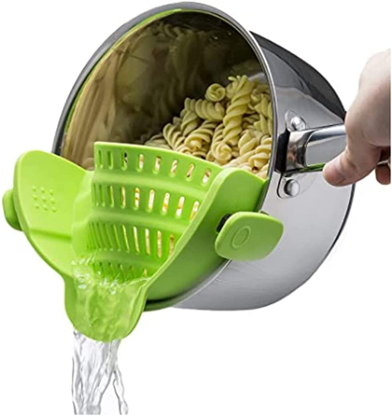 Gizmo Snap N Strain Pot & Pasta Strainer - Adjustable Silicone Clip-On Strainer