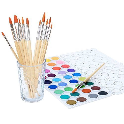 Non-toxic watercolor paint set for kids and adults - vibrant watercolor