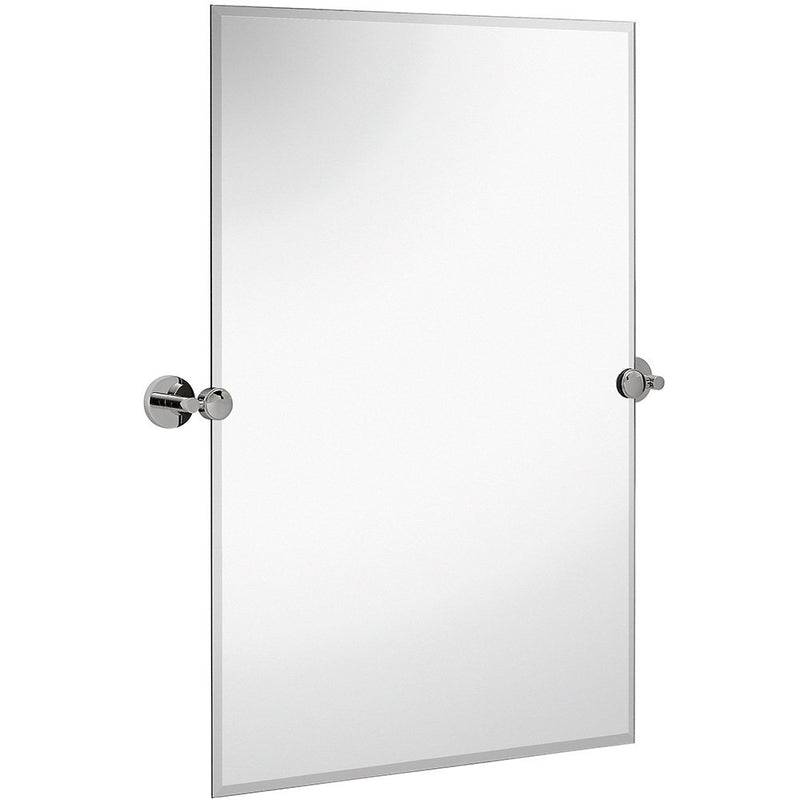 Elegant frameless swivel mirror - adjustable brushed nickel wall brackets