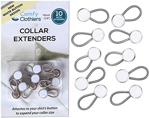 10 Pack White Collar Extenders - Elastic Extenders for Dresses