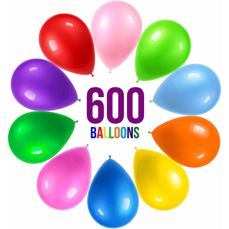 600 Party Balloons, 12 Inch - 10 Balloons, Assorted Colors, Rainbow - Balloons