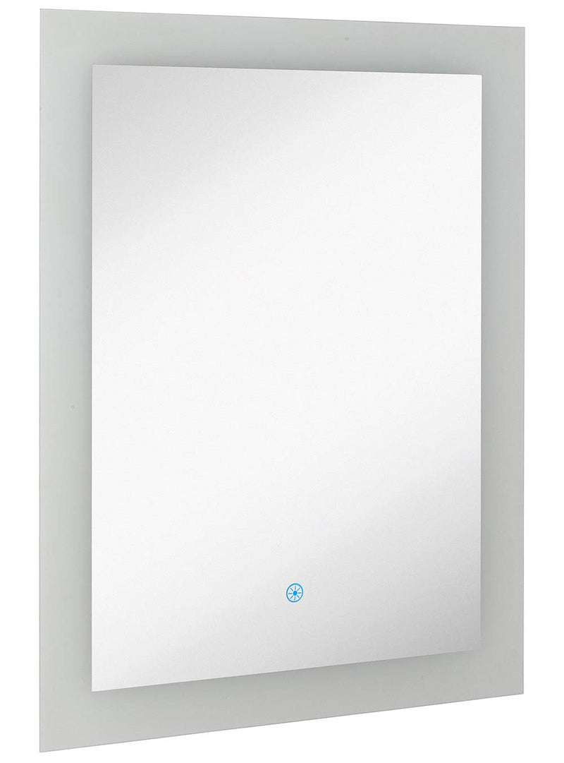 24" x 32" modern rectangular polished rubber and glass backlit mirror