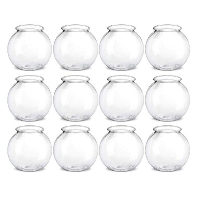 Decorative Plastic Fish Bowl - Clear Bowls for Game Accessories, Parties or