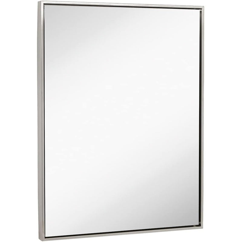 30 x 40 inch wall mirror with brushed silver metal frame