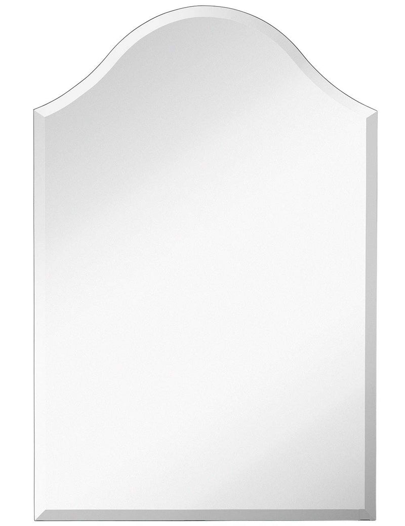 24x36 inch frameless large curved wall mirror with beveled edge and curved top