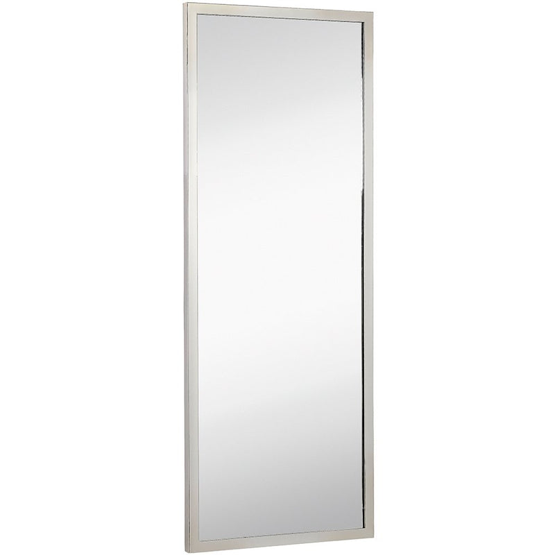 18 x 48 inch full length mirror with polished silver metal frame, commercially available