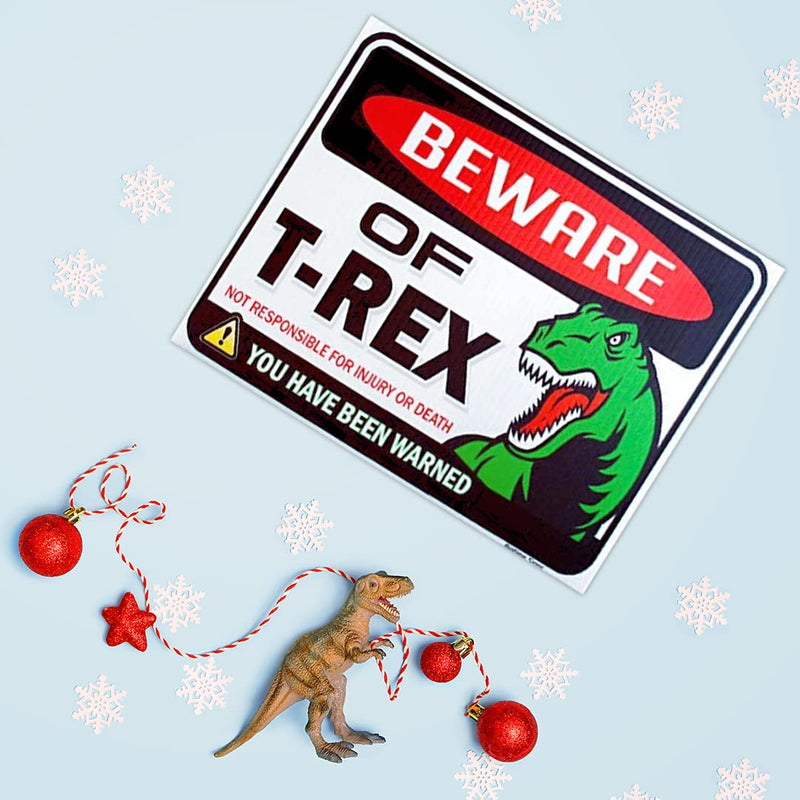 Signs Dinosaur Sign: Beware of T-Rex Warning Sign - 9" x 12" - T-Rex